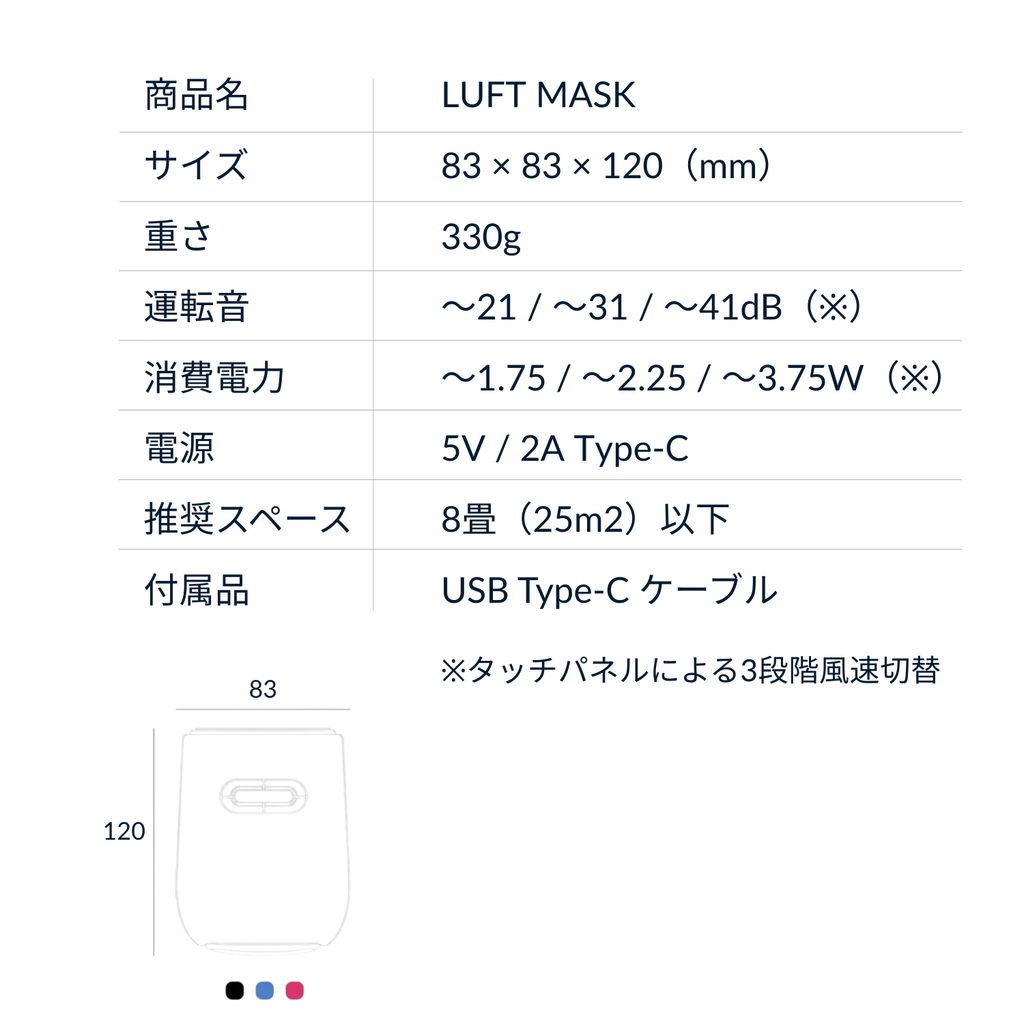 LUFT MASK パーソナル空気清浄機